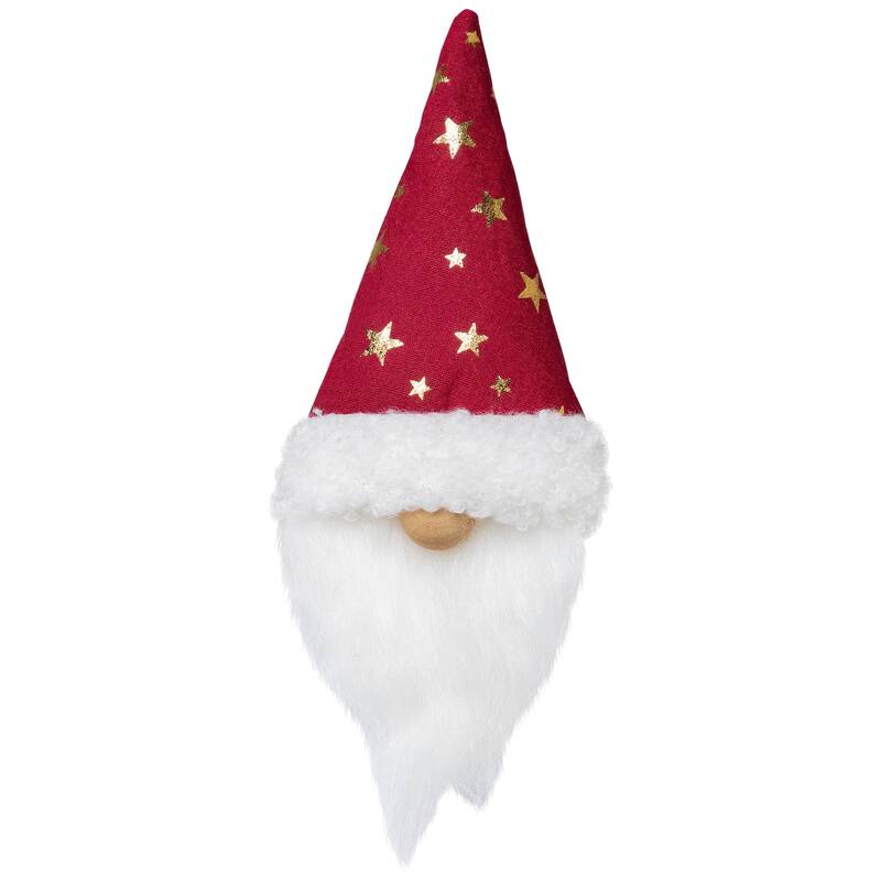 Santa Hat Gnome with Stars Clip-On Christmas Ornaments - 6" - Set of 3