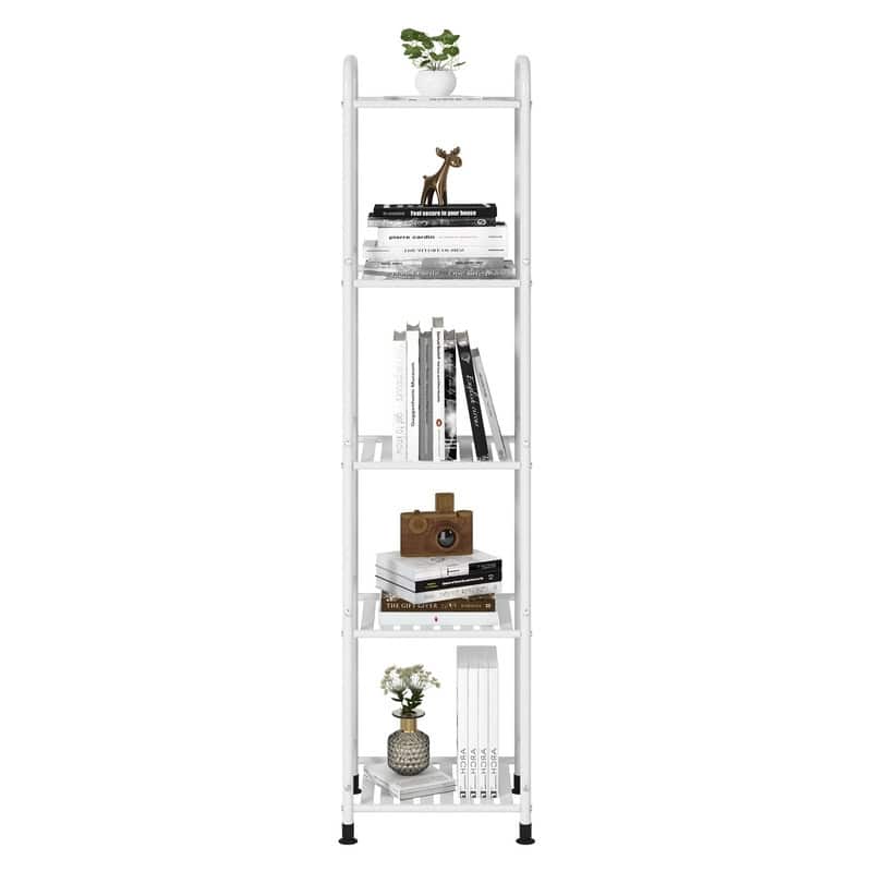 5 Tier Narrow Bathroom Shelving Unit - 13"D x 11"W x 54.7"H