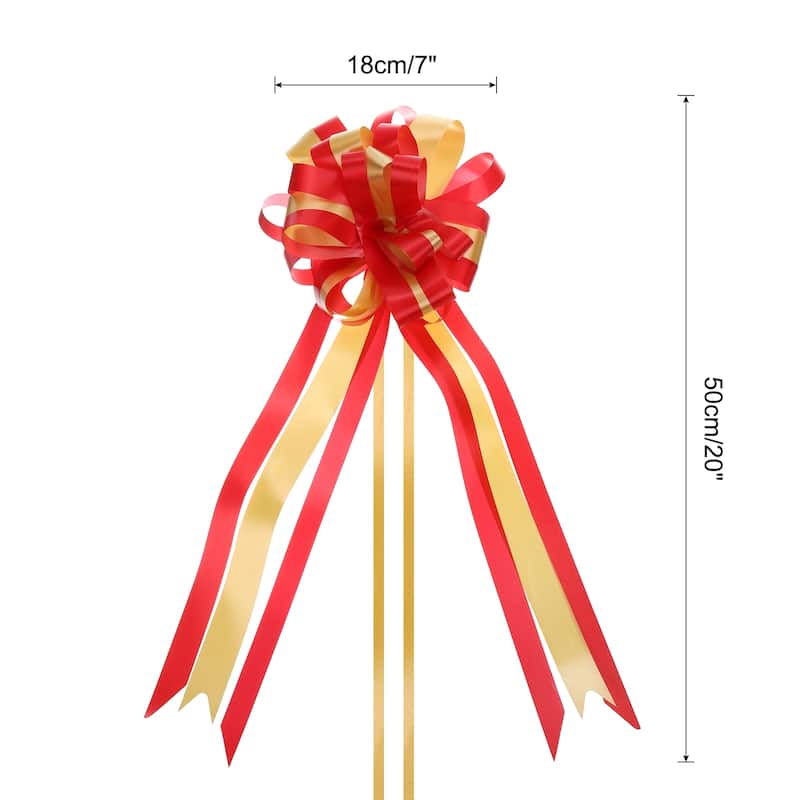 10pcs 7" Large Big Pull Bow Car Gift Wrapping Bows Ribbon - Yellow, Red