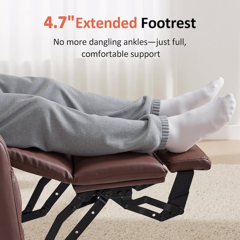 MCombo Large Power Lift Recliner Leather Chair with Massage, Heat, Cup Holders,Extended Footrest, Leather 7516