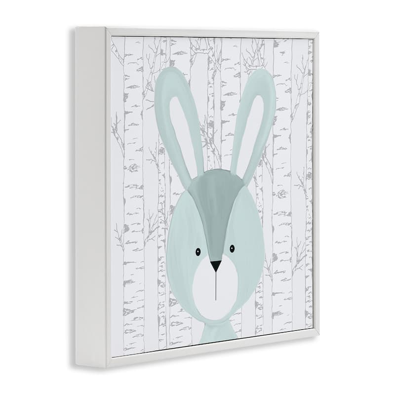 Stupell Charming Bunny on Birch Framed Giclee Art Design By Kim Allen