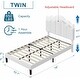 preview thumbnail 27 of 25, VECELO Modern Upholstered Platform Kids Bed with Adjustable Headboard,Twin Size Bed Set of 2