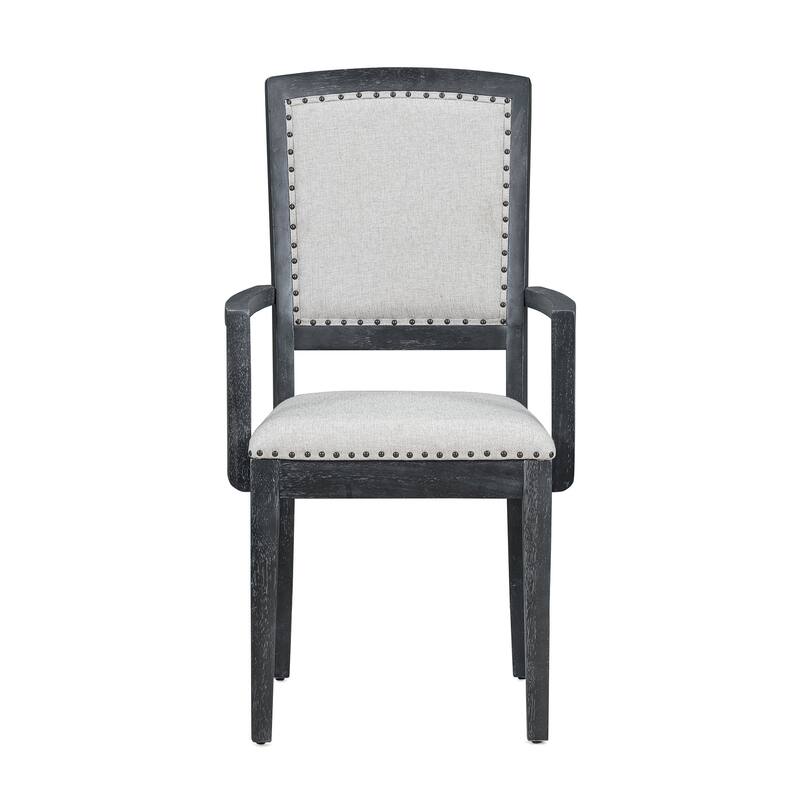 9 Pieces Extendable 84 inch Dining Table Set, 6 Upholstered Armless Dining Chairs and 2 Padded Arm Chairs