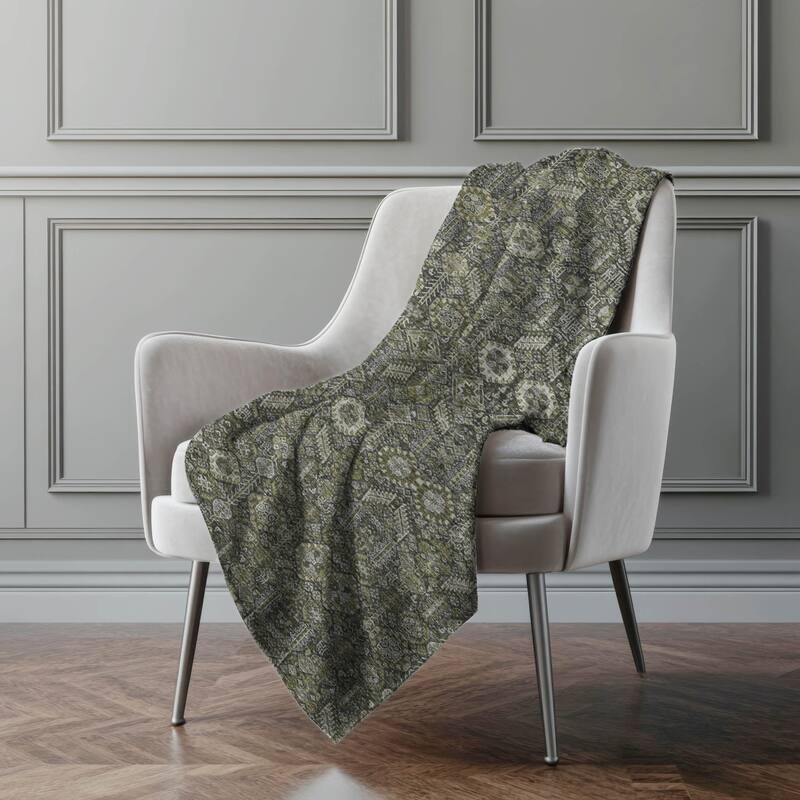 Premium Machine Washable Boho Moroccan Sherpa Throw Blanket - Taupe - 4'2" x 5'10"