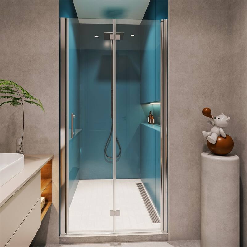 Adjustment Universal Pivot Glass Shower Door with 1/4" Tempered Glass
