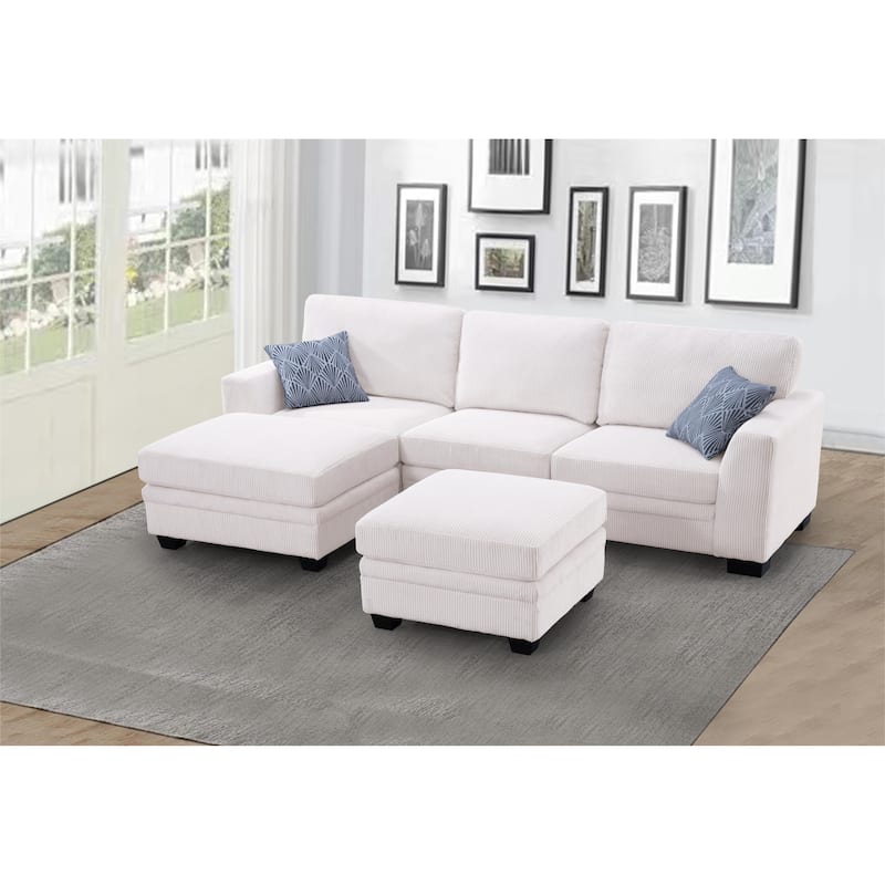 5 PCS Corduroy Flexible Combination Sectional Sofa Couch