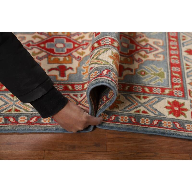 Blue Kazak Foyer Rug Hand-Knotted Accent Wool Carpet - 2'6"x 4'0"