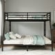 preview thumbnail 1 of 9, Queen Over King Metal Bunk Bed with Dual Ladders, Underbed Storage, and Noise-Free Design, Heavy-Duty Frame Black