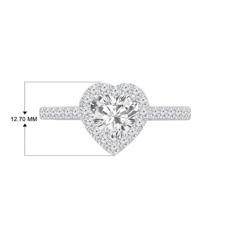 Auriya 14k Gold 1 1/4ctw Heart Shape Halo Diamond Engagement Ring (H-I, I1-I2)