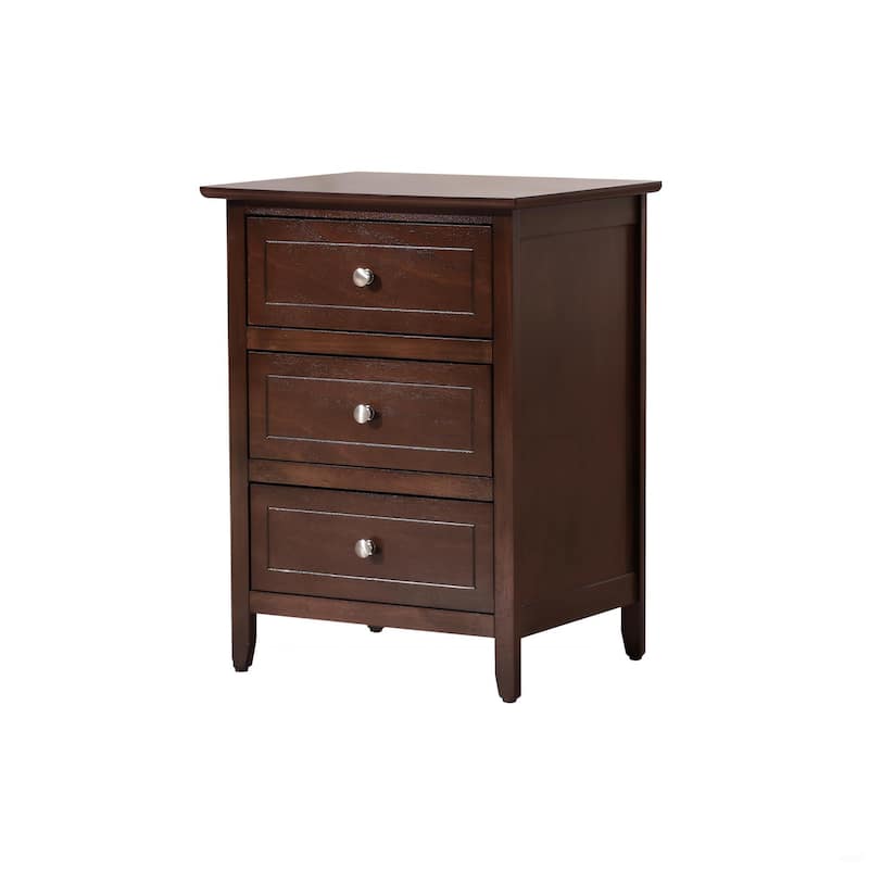 Charming Cappuccino 3-Drawer Nightstand, Versatile End Table Storage Cabinet for Bedroom, Living Room, or Office