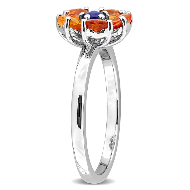 Miadora Multi-Gem Floral Ring Sterling Silver