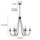 preview thumbnail 13 of 21, Modern Farmhouse Black/ Gold 28'' Wheel Candle Chandelier 6-light with Adjustable Swing Arms - D28" x H84.5"