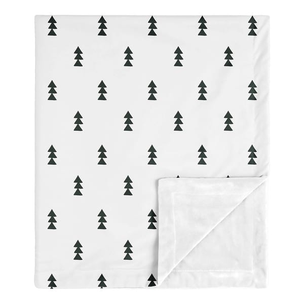 slide 2 of 4, Black White Triangle Boy Baby Receiving Security Swaddle Blanket - Woodland Forest Tree for Bear Mountain Watercolor Collection