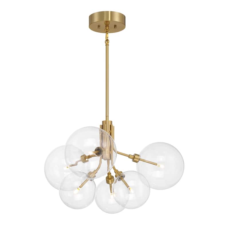 Bellevue SHCH44131 6 Light 27" Wide LED Chandelier with Clear Glass