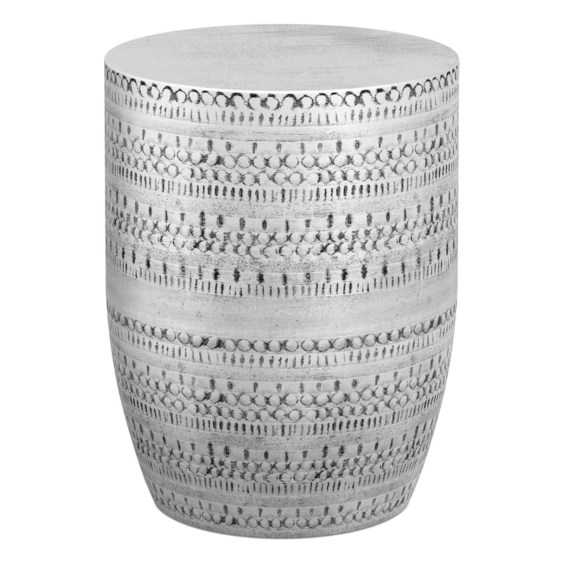 WYNDENHALL Jean 15" Wide Tribal Pattern Metal Accent Table & Assembled - 15"w x 15" d x 20" h