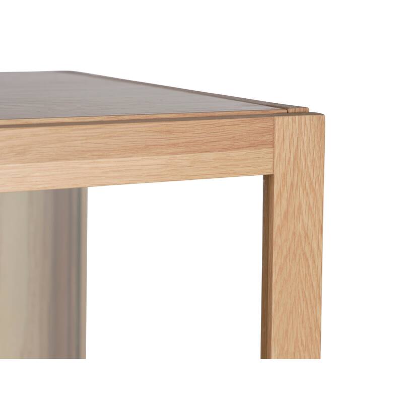 Rye Studio Modern Glass Panel Cabinet, Natural Oak