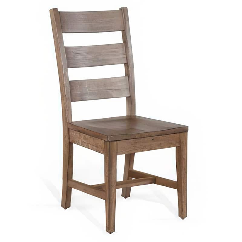 Yael Dining Chair Set of 2, Ladderback Design, Light Brown Wood