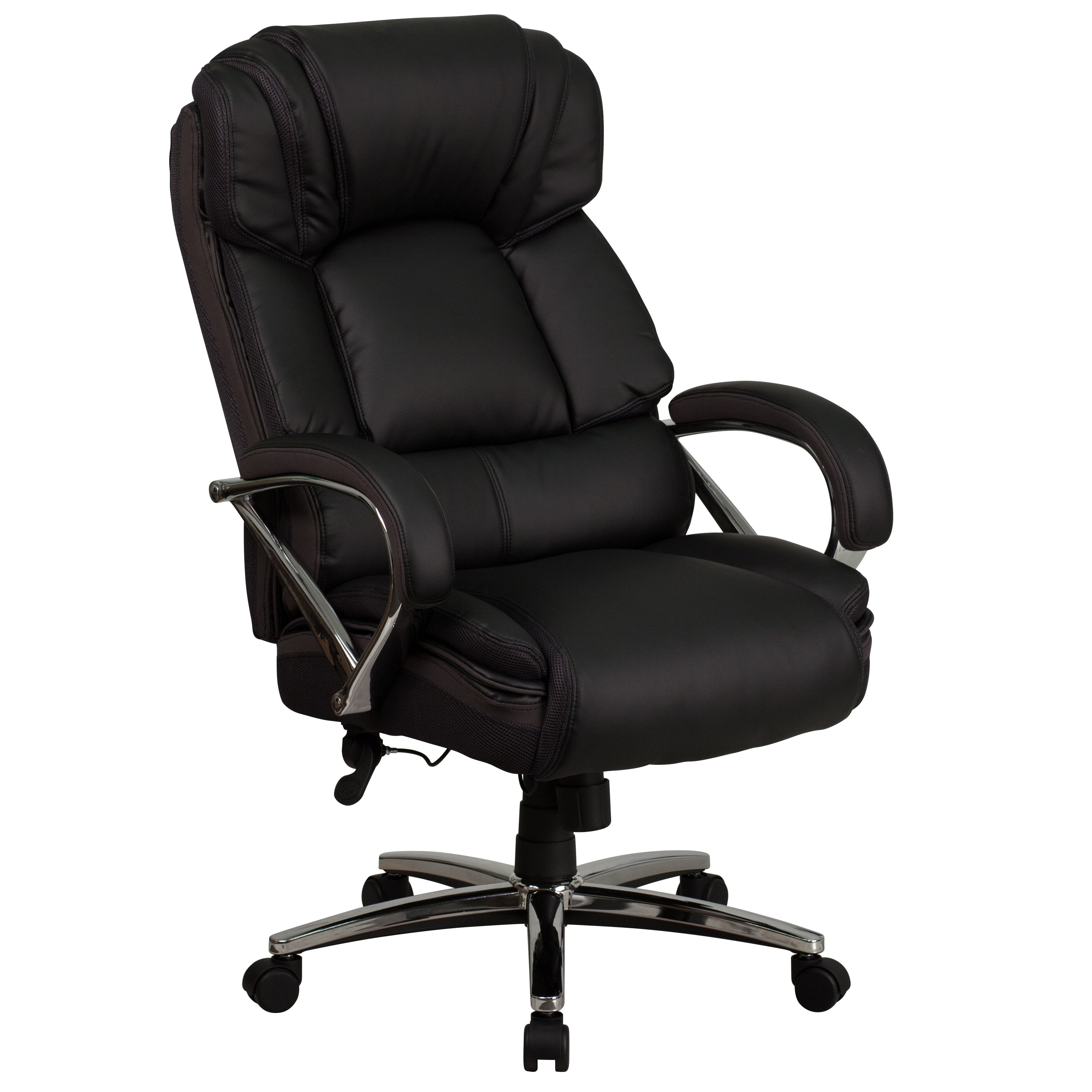 Big Tall 500 Lb Rated Black Leathersoft Ergonomic Office Chair W Chrome Base Overstock 12419112