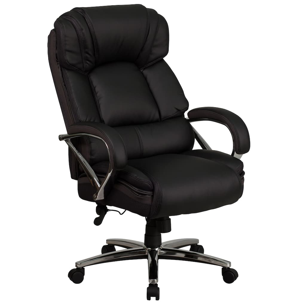 Big & Tall 500 lb. Rated LeatherSoft Ergonomic Office Chair w/ Chrome Base