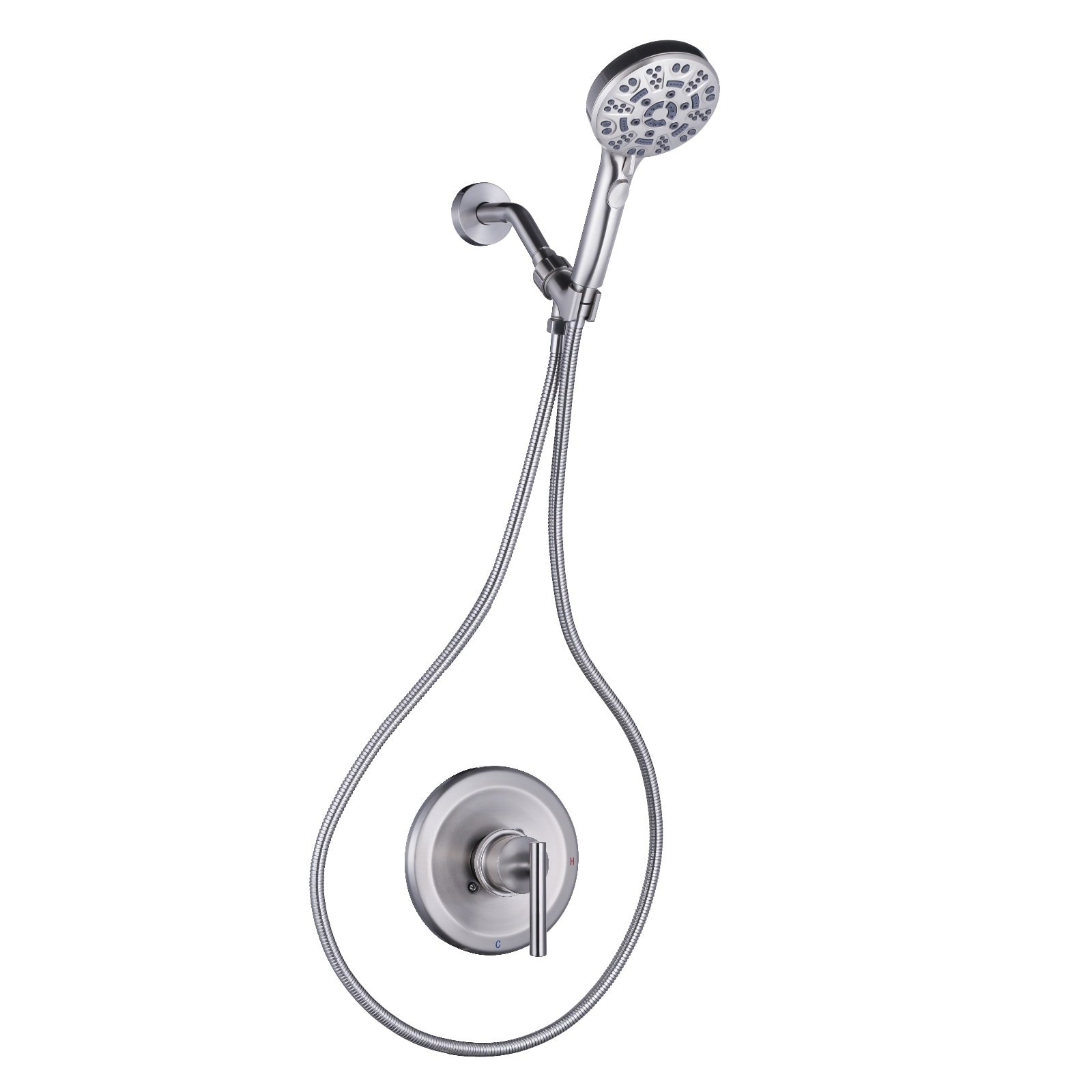 WOWOW Single Handle 7-Spray Wall Mount Shower Faucet