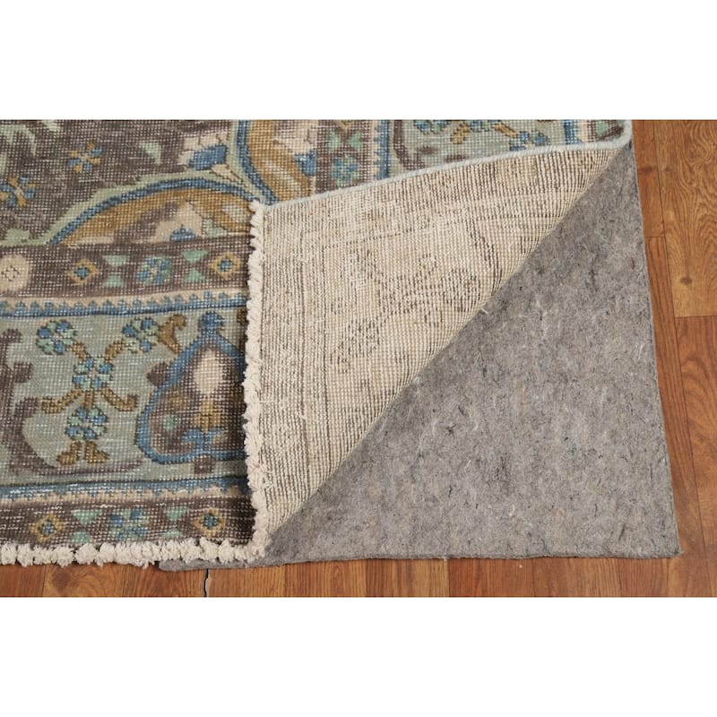 Traditional Tabriz Persian Rug Hand-Knotted Floral Wool Carpet - 9'6"x 12'9"