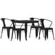 preview thumbnail 4 of 10, All-Weather Resin Top Square Table & 4 Metal Chairs with Poly Resin Seats - 31.5"W x 31.75"D x 28.25"H