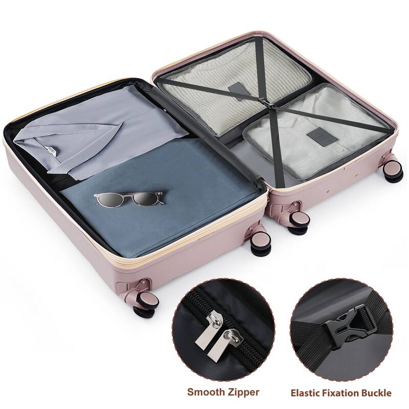 Luggage Set of Three, ABS Hard Shell Luggage with Spinner Wheels.