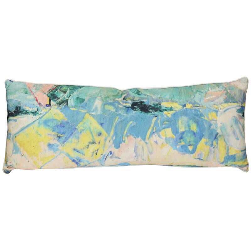 StyleCraft Tamara Day for StyleCraft Pastel Tide Abstract Lumbar Pillow - Multicolor - 36" x 14" - Multicolor