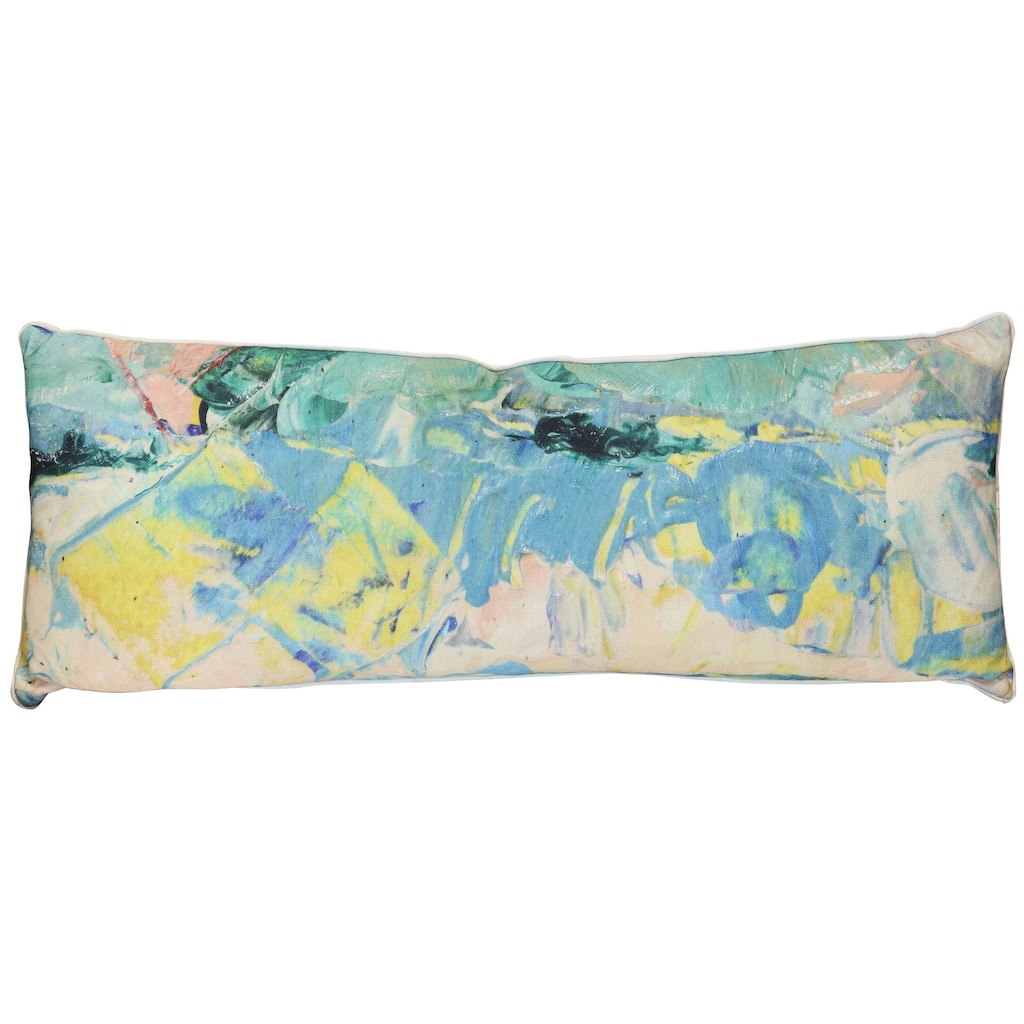 StyleCraft Tamara Day for StyleCraft Pastel Tide Abstract Lumbar Pillow - Multicolor - 36" x 14"