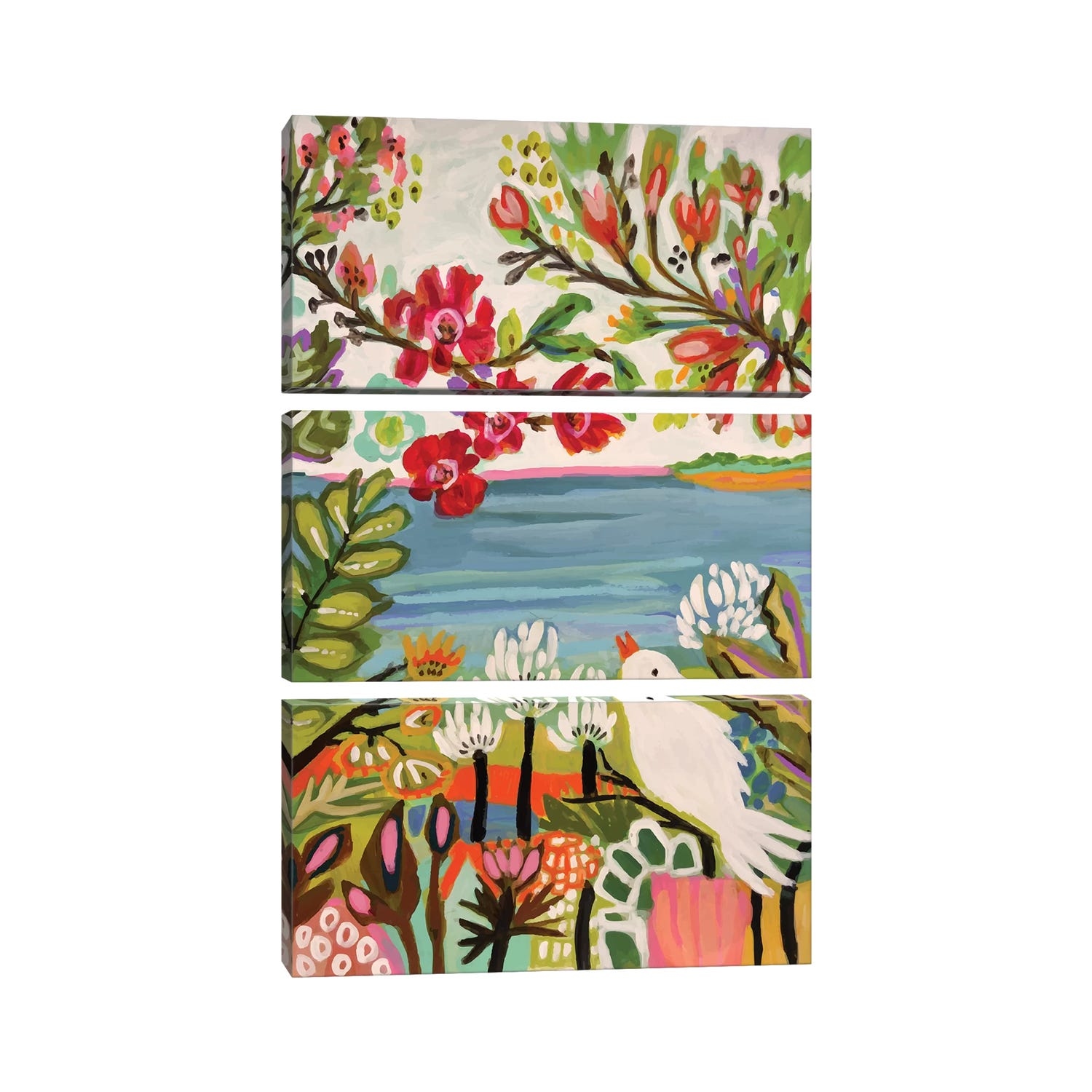 Icanvas Birds In The Garden Ii By Karen Fields 3 Piece Canvas Wall Art Set Bed Bath And Beyond