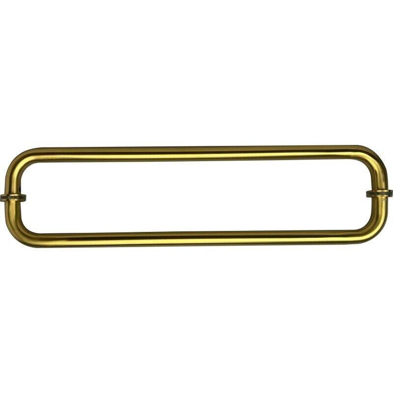 CEL 24" x 24" Tubular Back-to-Back Pull Handle / Towel Bar for shower door - Satin Brass