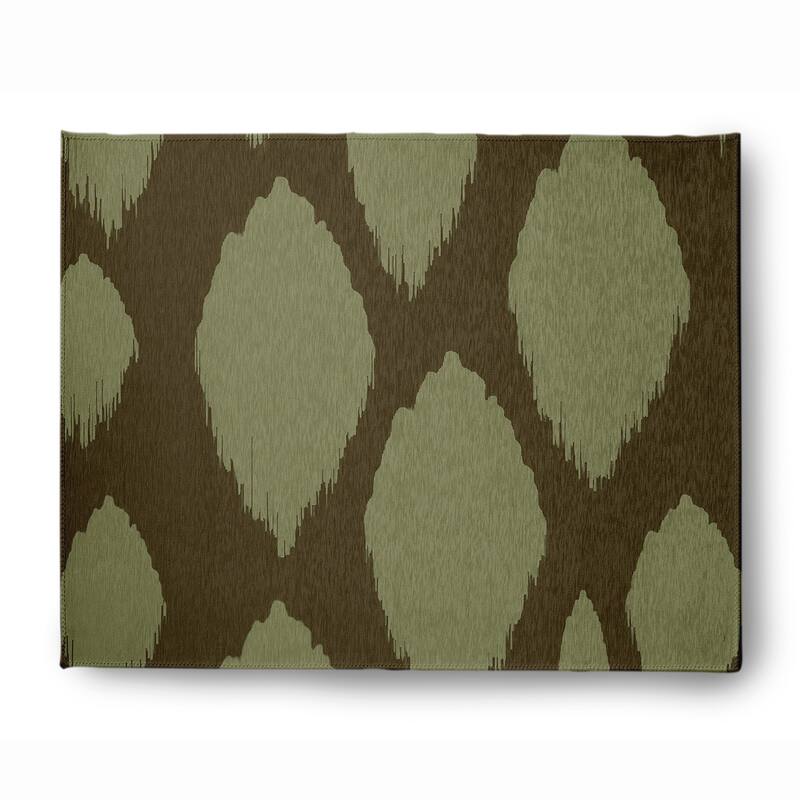Web of Ikat Soft Chenille Rug - 8' x 10' - Dark Green