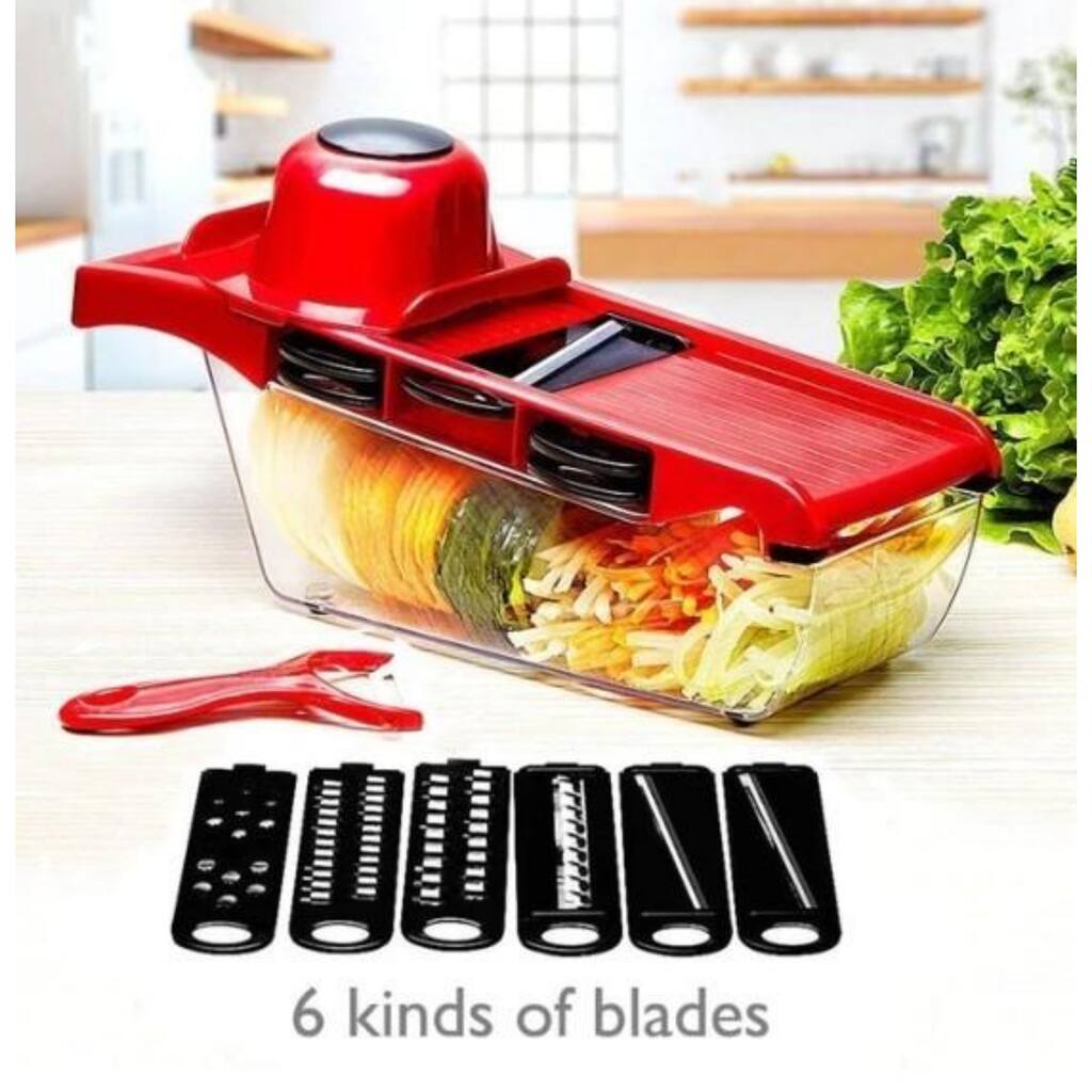 Stainless Steel 6 Blades Vegetable Slicer by Daily Boutik - 6 x 6