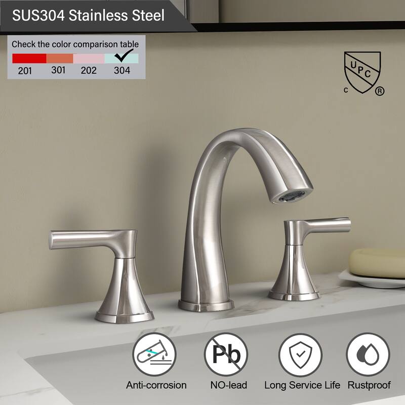 Topcraft Two Handle Bathroom Sink Faucet with Pop-Up Drainer