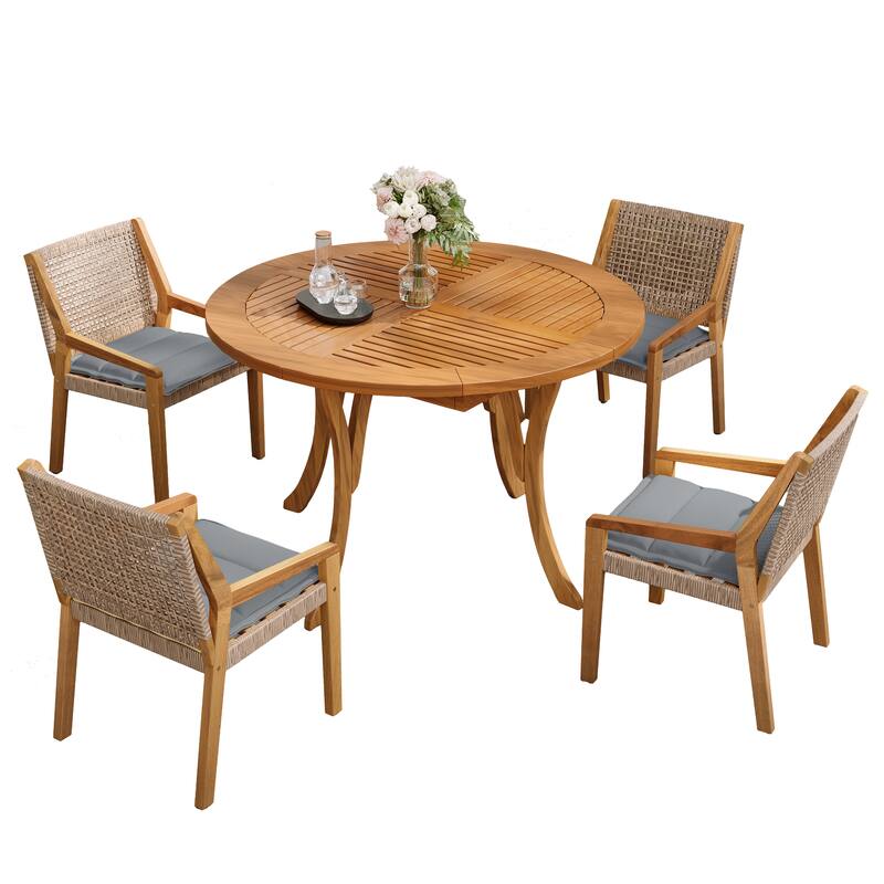 Christopher Knight Home - Zeka Acacia Wood Outdoor 5 Piece Dining Set