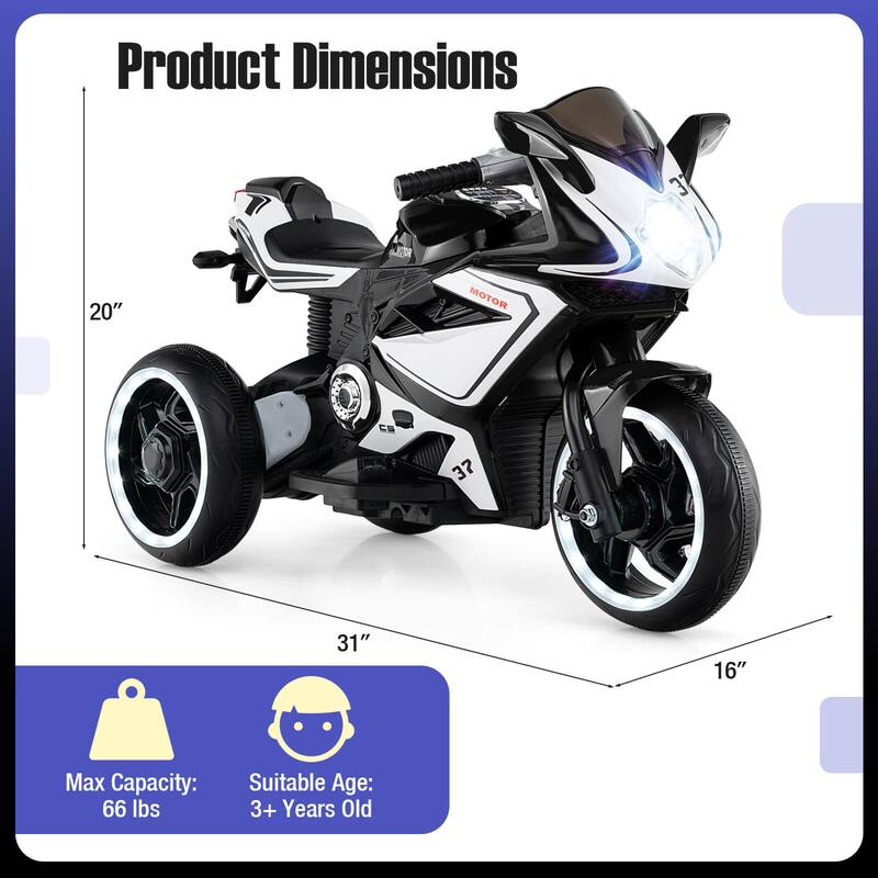 Costway Kids Ride on Motorcycle 6V Battery Powered Mini Electric - See Details