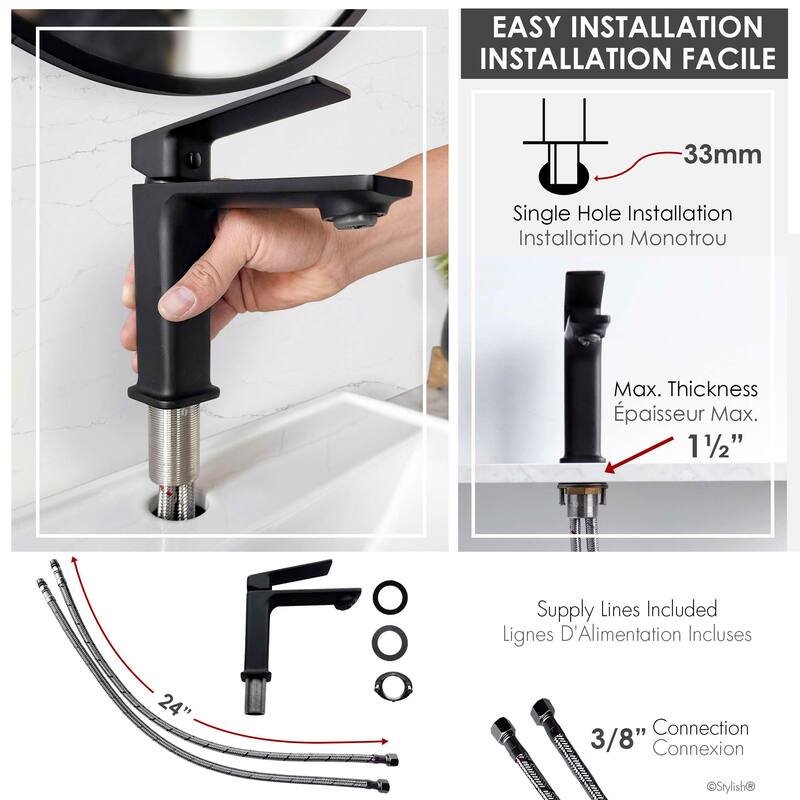 Stylish Vita Single Handle 6" Bathroom Faucet B-102C & B-102N