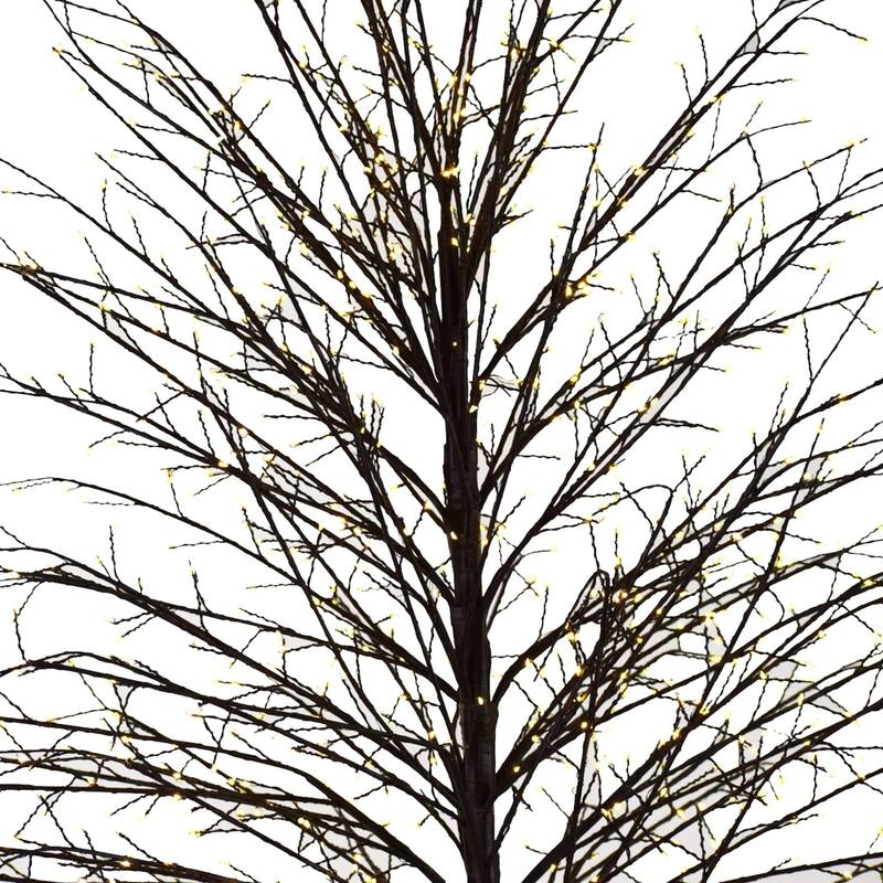 6.75' Pre-Lit Micro Dot Black Artificial Tree, LED Warm White Lights