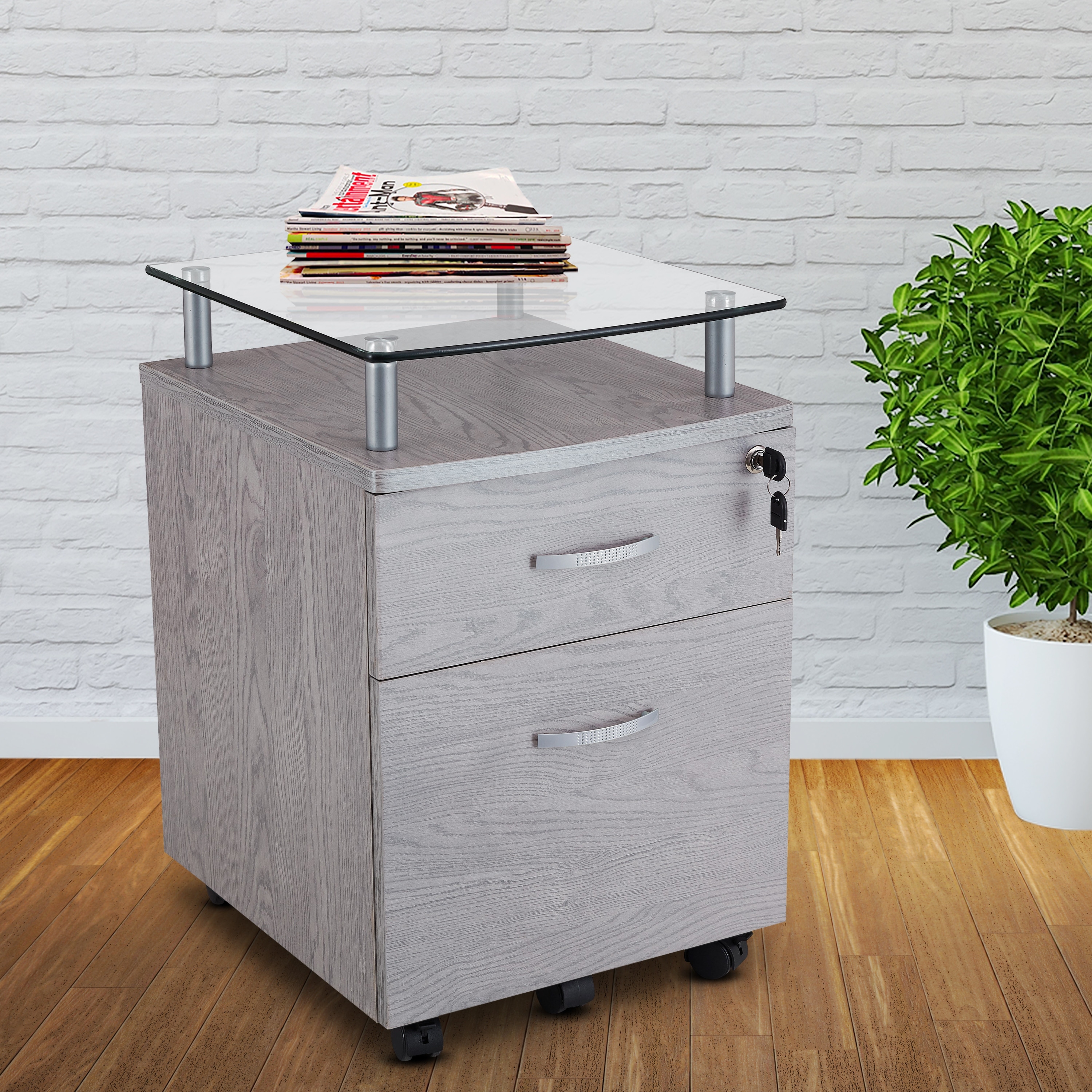 Glass top cheap file cabinet