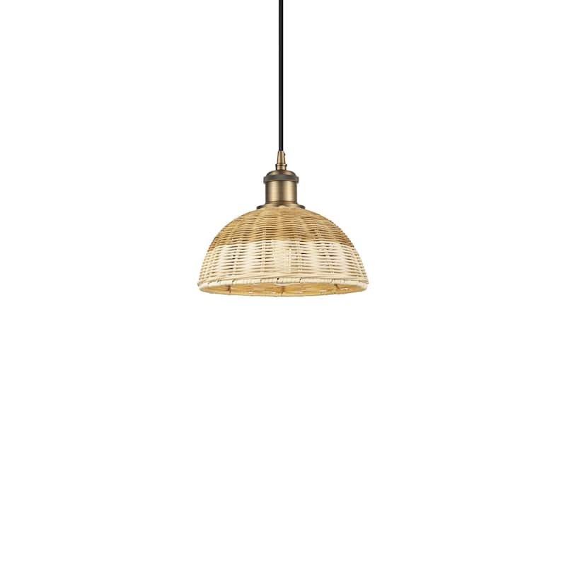 Innovations Lighting 516-1P-8-9 Bristol Natural II Pendant Bristol - Brushed Brass / Natural