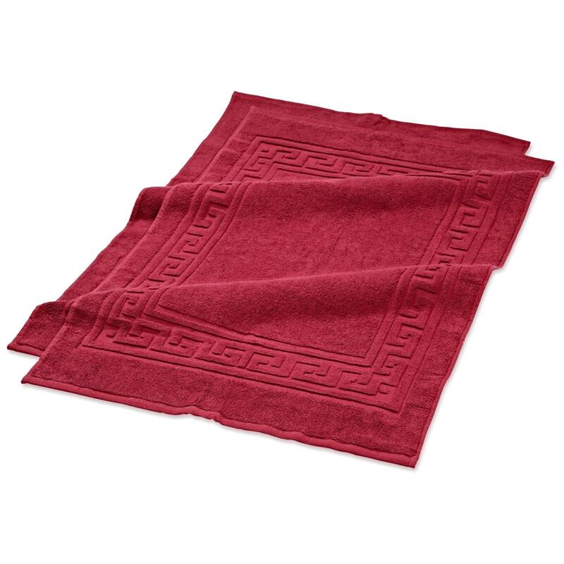Superior Plush & Absorbent 900 GSM Cotton Bath Mat - (Set of 2) - Burgundy