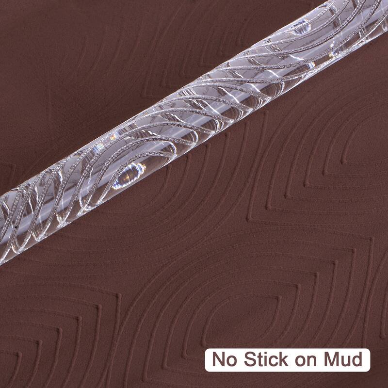 Acrylic Embossed Rolling Pin 16cm x 1cm Oval Pattern - Transparent