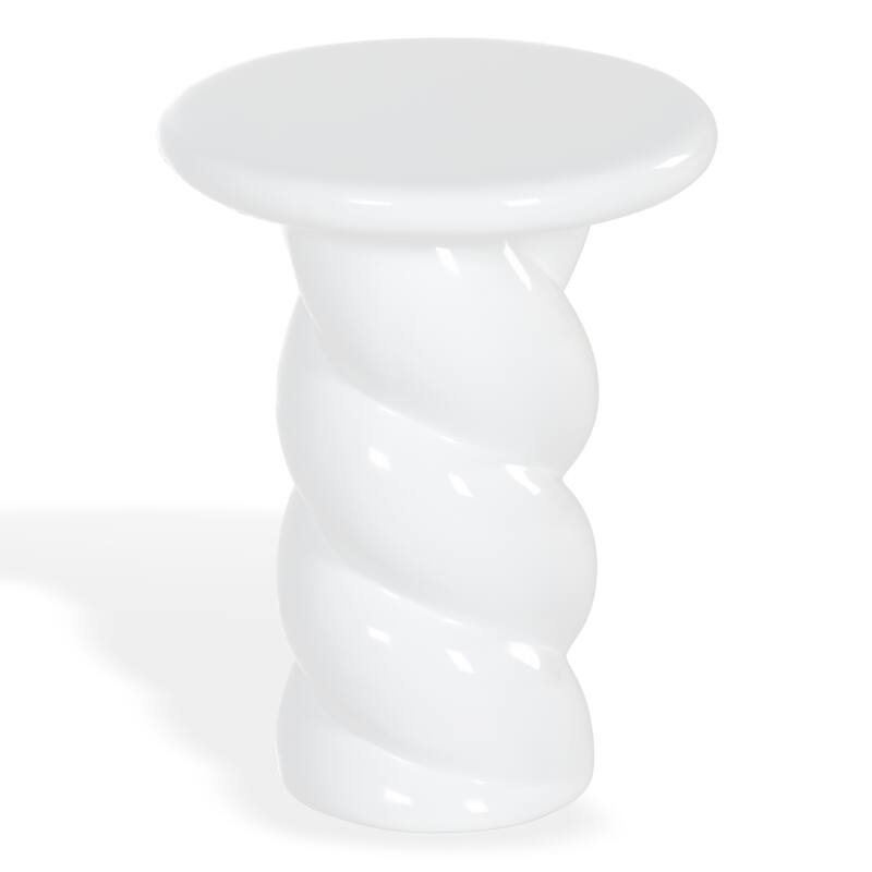 SAFAVIEH Couture Noelly Concrete Accent Table - 14"W x 14"D x 18"H - White