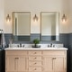 preview thumbnail 12 of 36, Modern Black Gold Bathroom Vanity Light Hammered Glass Wall Sconces Lamps with 1/2/3/4 Lights