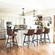 preview thumbnail 11 of 43, LUE BONA Faux Leather Bar Stools Counter Height Stools with Backs and Metal Legs (Set of 4)