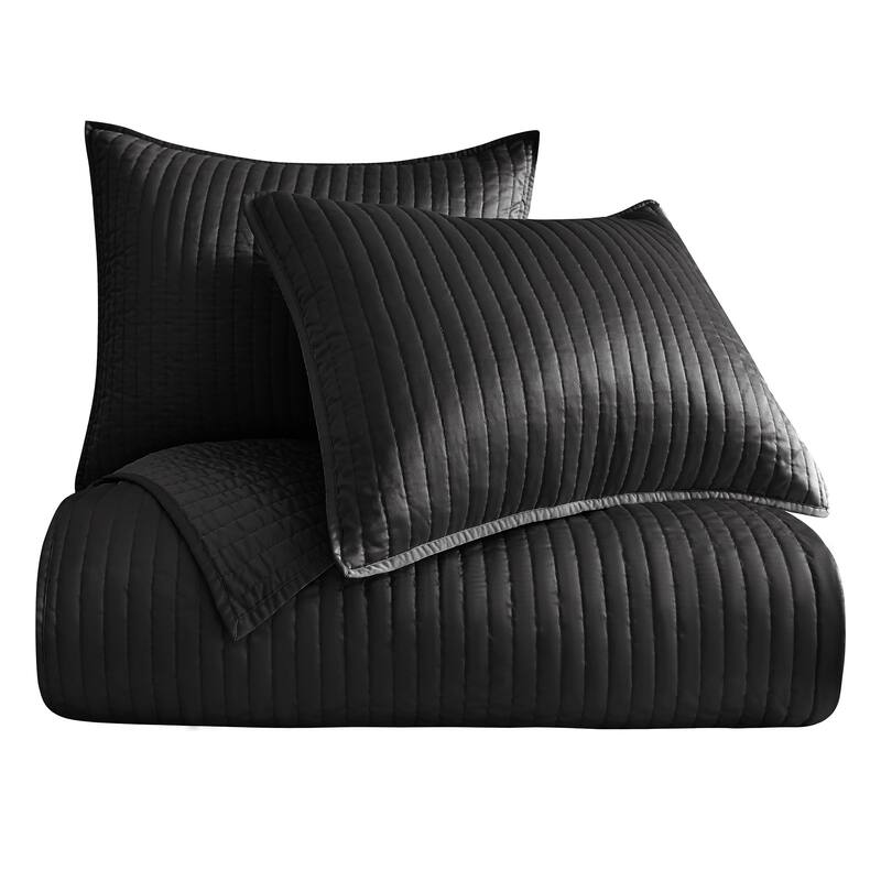 Indigo Hill by HiEnd Accents Satin Channel Quilt Set, 3PC