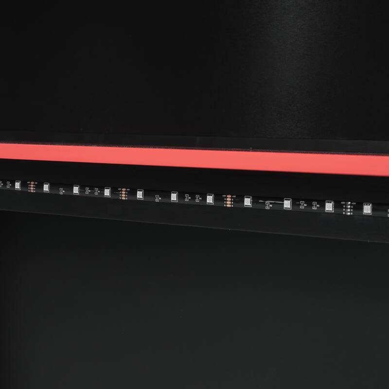 Roomfitters Full Size Gaming Loft Bed with Desk, Shelves and RGB Light, Esports Style