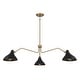 preview thumbnail 1 of 7, Meridian M7019 3 Light 55" Wide Chandelier Matte Black / Natural Brass