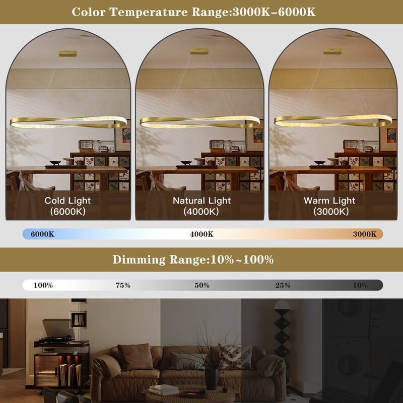 Modern Led Chandelier Dimmable Pendant Light Kitchen Island Lighting