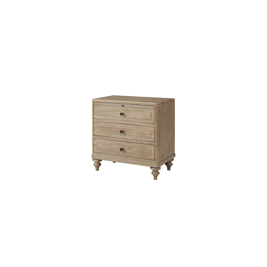 3 Drawer Nightstand With Sand Finish
